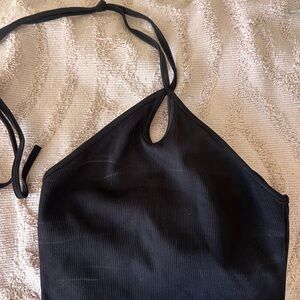 Zara Black Halter Crop Top